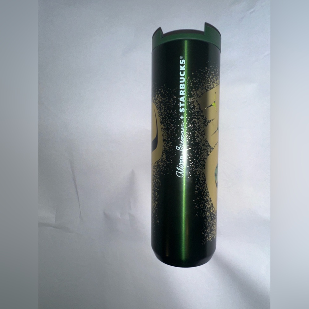 Starbucks Alison Bremner Winter 2024 metal hot insulated Tumbler 16 Oz green NEW